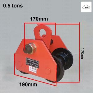 0.5T 1T 2T 3T 5T Manual I Beam Push Trolley Plain Gear Hanger Trolley Thick Steel Stable Heavy Duty For Warehouse Construction COD Manila Local Stock