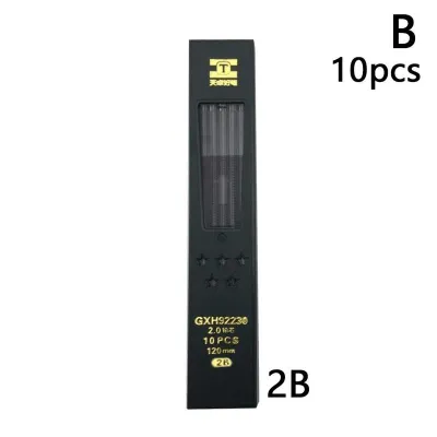 2.0mm Mechanical Pencil Lead Replacement Set of 10PCS - 2B/HB Refill for Art Drawing Writing Painting Sketching and School Stationery