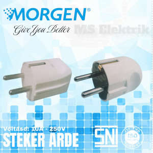Steker Arde / Steker Lampu / Steker Bulat / Plug Merk MORGEN SNI