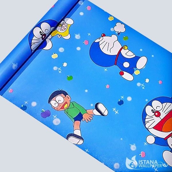 Wallpaper Dinding Motif Doraemon Bola Ukuran Panjang 10Meter x Lebar