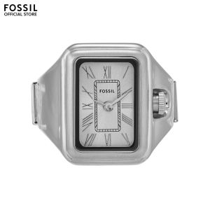 Fossil Womens Raquel Watch Ring Analog Watch ( ES5344 ) - Quartz Silver Case Rectangle Dial 6 MM Silver Stainless Steel Band
