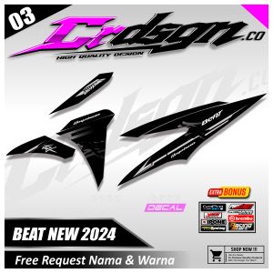 STRIPING BEAT DELUXE/STREET GEN 2 2024 STICKER STRIPING BEAT NEW 2024  SMART KEY MOTIF HAYABUSA STYLE SIMPEL