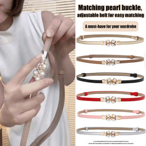 Small Belt Pearl Buckle Versatile Adjustable Belt For Women/Fashion Waist Accessory/Small Belt Elegant Design/Perfect For Dresses Casual Wear