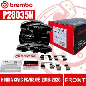 BREMBO P28035N Ceramic Brake Pads for Honda Civic FC RS FE 2016-2025 FRONT Set of 4PCS High Performance Brakepads