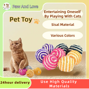 Cat Toys Pet Toys Dog Toys Sisal Rope Weave Ball Teaser Play Chewing Rattle Scratch Toy