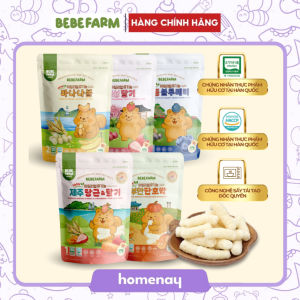 DATE 06.2027/ 08/2027 Bánh ăn dặm Hữu cơ Real Organic 100% Bebefarm cho bé 4–36 tháng HQ