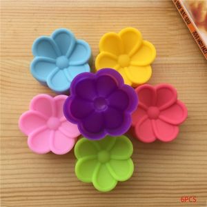 【12 hours delivery】6pcs 5cm Flower Petal Silicone Mold Form To Bake Fondant Mold Silicone Mould heart baking pan
