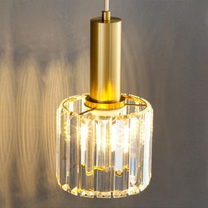 Đèn LED thả trần pha lê hình trụ thủy tinh phản chiếu ánh sáng trang trí tủ tab phòng ngủ quầy bar