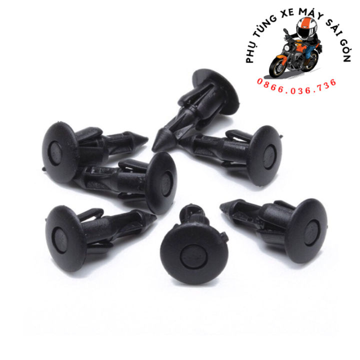 COMBO 5-20 ỐC NHỰA, CHỐT NHỰA BẤM DÀN ÁO HONDA, YAMAHA, SUZUKI,...6mm