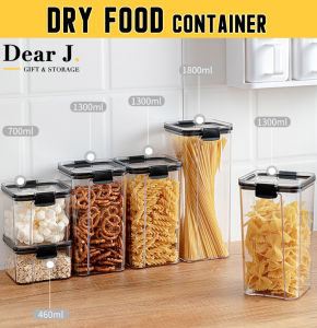 DRY Food Container Stackable /Kitchen Box /Refrigerator Spice Box/460ml/700ml/1300ml/1800ml [Dear J]