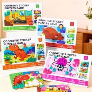LABAICAI Handmade 3D Stereoscopic Sticker Educational Toys Montessori Animals Sticker Book Kawaii Cartoon DIY Paste Material Kit Childrens Day