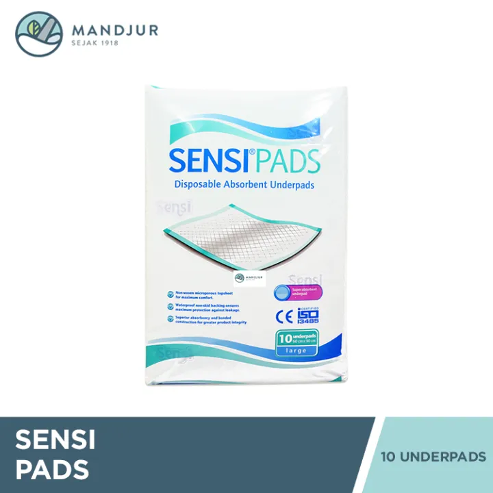 Sentic Pad Sensi Pads Underpad Sensi Size L Isi 10 Pcs - Perlak Sekali Pakai ...