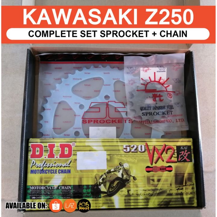 Sprocket Chain Kawasaki Z250 Ninja 250 Versys X250 Full Set