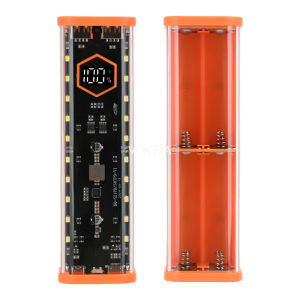 Transparent Mech-Style 8 Cells 21700 DIY Battery Case Kit – Fast Charge/QC Power Bank Shell Solder-Free Mobile Power Supply Enclosure