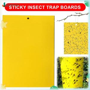 JOCESTYLE แผ่นดักแมลงสองด้านสำหรับสวน 200/500ชิ้น ดักแมลงหวี่ขาวและแมลงเจาะใบ สำหรับควบคุมแมลงศัตรูพืชกลางแจ้ง