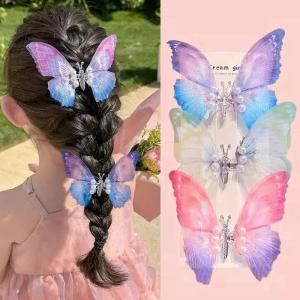 Colorful Glitter Big Butterfly Hair Clips Beautiful Moving Wings Pearl Hairpin for Girls Kids Hairgrip Barrette Hair Accessories