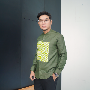 Nakabi El Razzan 05 Kemeja Pria Slim Fit - Kemeja Koko Formal Lengan Panjang Katun Premium