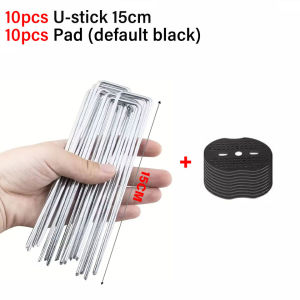 50Pcs U-type Garden Staples Heavy-duty Fence Tubing Stakes Sod Pins Galvanized Landscape Spike for Holding Lawns Barrier Ground Nail