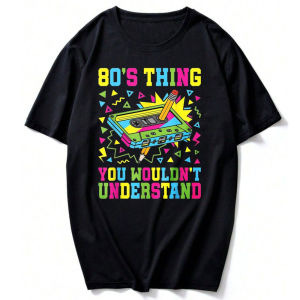[Local Stock] HBESTY  80s Thing 80s Outfit Funny 1980s Party Costume Men Women T-Shirt Funny Outdoors High Quality Cotton Short-sleev Breatha Teesble