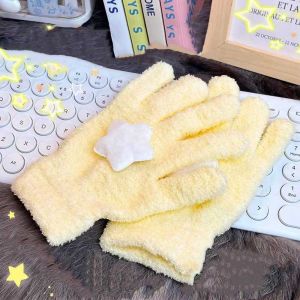 LITTLEX Cycling Coral Velvet Gloves Warmer Coral velvet Plush Gloves Windproof Star Plush Gloves Women
