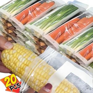 30Pc Transparent Vegetable Fruit Fresh-Keeping Bags Reusable Food-grade PE Sealed Pouches for Kitchen Refrigerator Food Storage