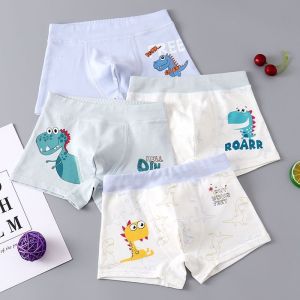 KUCHAR 4pcs 2-12 Years Boys Panties Panty for Kids on Sale Boxer Shorts Cartoon Dinosaur Print Design Cotton Briefs Teenager Boy Underpants Childrens Underwear Boys Shorts