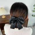 Fashion Ribbon Plaid Hairgrips Crochet Bun Net Nurse's Bow Spring Clips Office Lady Bow Tie Hair Accessories. 