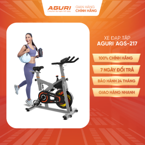 Xe đạp tập tại nhà AGS-217 tay cầm đa chấu vòng bi NBK Nhật bánh đà 8kg phanh khẩn cấp bàn đạp chống trơn trượt