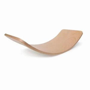Natural Wood Wobble Board Kids Curved Balance Trainer for Indoor Activity Play