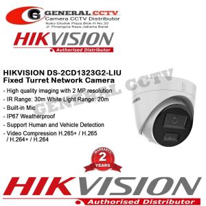 DS-2CD1323G2-LIU HIKVISION 2MP IP CAMERA POE BUILT IN MIC REKAM SUARA