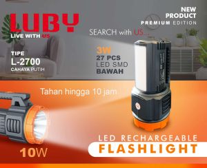 Luby Senter Tangan Lampu Emergency 2in1 L-2700 Rechargeable Tahan 10 Jam