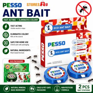 PESSO Eco Ant Bait 2pcs Eco Friendly Ant Killer Odorless Safe Non-Toxic Trap for Home Kitchen Cabinet Indoor Use