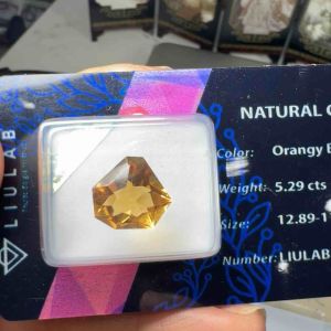 529-ĐÁ THẠCH ANH VÀNG ( THIÊN NHIÊN ) GIÁC THIẾT KẾ ĐÃ KIỂM ĐỊNH LIULAB