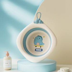 Thau chậu rửa mặt gấp gọn hình bò sữa và chậu rửa mặt gấp gọn hình heo con đáng yêu cho bé -Lumbley