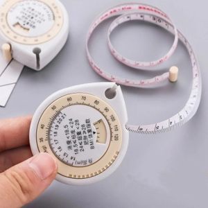 Tape Measure BMI Body Mass Index Push-button Retractable Locking Tape 150cm Calculator Diet Easy By Yourself Measures Tools (Random color)