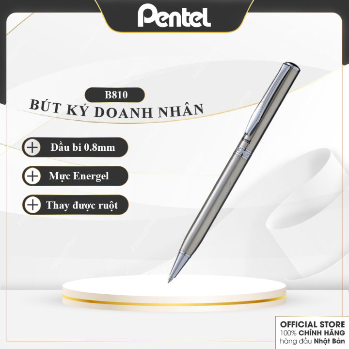 Bút Ký Doanh Nhân Cao Cấp Mạ Vàng Pentel Nhật Bản B810 Ngòi 0.8mm ...