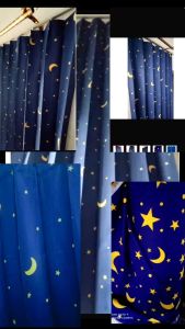 [TER LARIS] gorden plisket polymicro motif bulan bintang gorden jendela dan pintu gorden minimalis terlaris