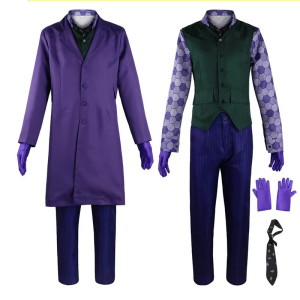 The Joker Cosplay Costume Clown full set Coat Shirt Vest Tie Suit Outfits Joker Full Set for Men Halloween Costumes