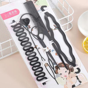 ic Hair Loop Styling Braided Tool DIY Hair Braiding Braider Tool Set Twist Bun Barrette Elastic
