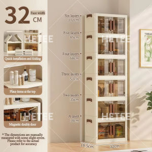 HETEE Foldable Storage Cabinet with Flip Door Multi-Use Durabox Organizer for Clothes Toys Kitchen Space Saver