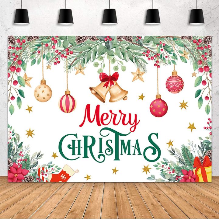 Merry Christmas Backdrop Christmas Party Decorations Banner Xmas Tree ...