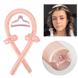 Heatless Curling Rod Headband Ribbon Silk Hairwear EVA Foam Pearl Spong Flower Curling Iron Modeling Lazy Sleeping Curling Iron Big Curlers Wave Hair Culers Style for Girl Woman DIY Hair Styling Tools