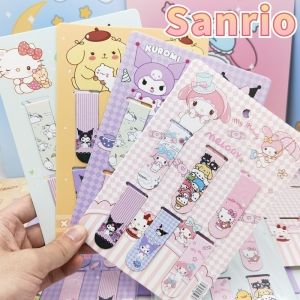 6pcs Cartoon Sanrio Magnetic Bookmark Kawaii Cinnamoroll Kuromi My Melody Student Cute Half-fold Magnet Sorting Folder Stationery Bookmark