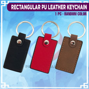 Print Digital 1pc RECTANGULAR PU LEATHER KEYCHAIN (Random Color)