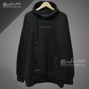 hoodie pria distro terbaru 2024 oversize akazoo warna hitam everyday is holiday sablon switer cowok keren