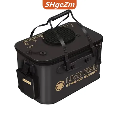 [COD] SHgeZm SPORTS Bucket-12L câu cá có thể gập lại 22lfishing xô đa chức năng xách tay gấp cá sống container EVA cá Bảo vệ xô