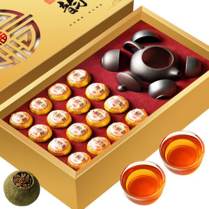 【Anmi Food】小青柑礼盒装新茶新会生晒小青桔普洱茶叶带茶具套装Little Green Orange Gift Box New Tea New Meeting Raw Sun-dried Little Green Orange Puer Tea with Tea Set