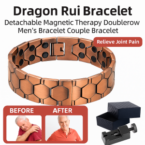 สร้อยข้อมือแม่เหล็กบำบัดคู่แบบสองแถว สร้อยข้อมือแฟชั่นแบบถอดได้ สร้อยข้อมือแม่เหล็กบำบัดแบบสวมใส่ในชีวิตประจำวัน เครื่องประดับ