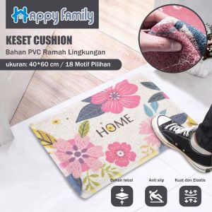 HappyFamily Keset Cushion Mat Uk 40X60cm Keset Rumah Keset Kaki PVC / Pintu Masuk