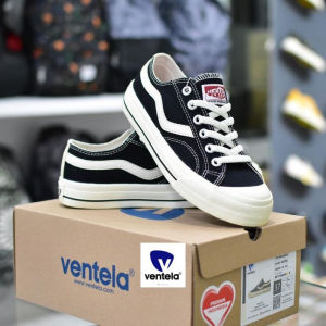 Ventela Public Low Black Natural Sneakers Pria Wanita Sepatu Sekolah Hitam